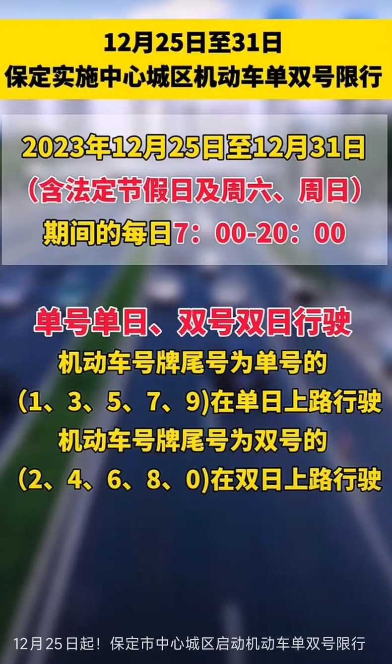 保定限号2023年12月最新限(保定限号2020年12月最新限号)