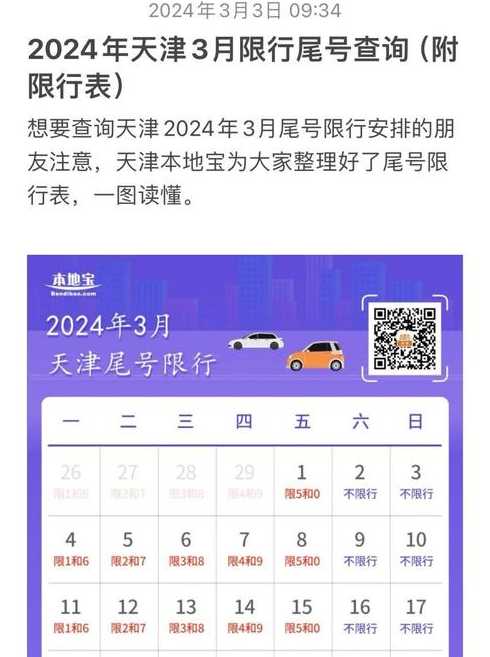 尾号限行查询_天津机动车尾号限行查询