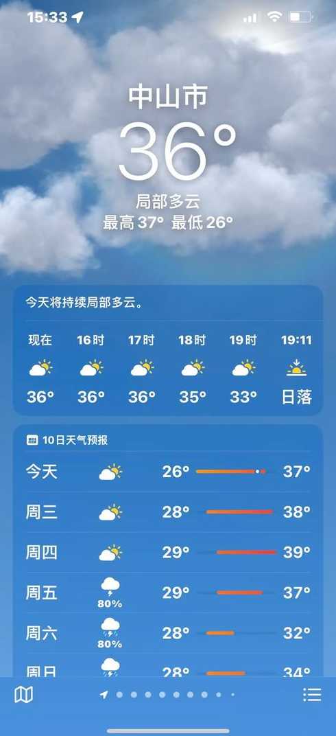 中山天气预报一周(中山天气预报一周15天)