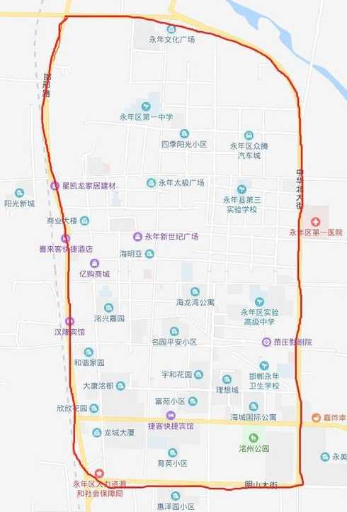 永年限号区域图(永年限号区域范围地图)