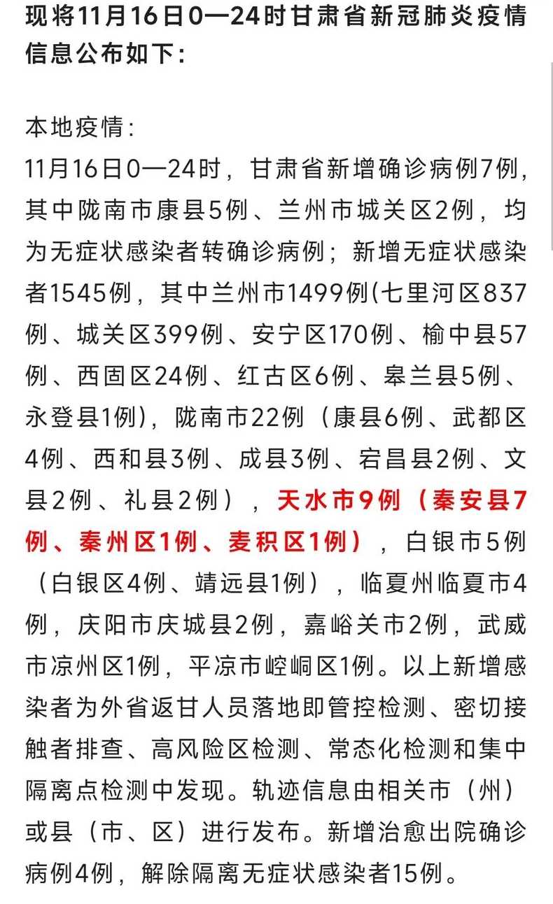 天水疫情最新消息(天水疫情最新消息情况)
