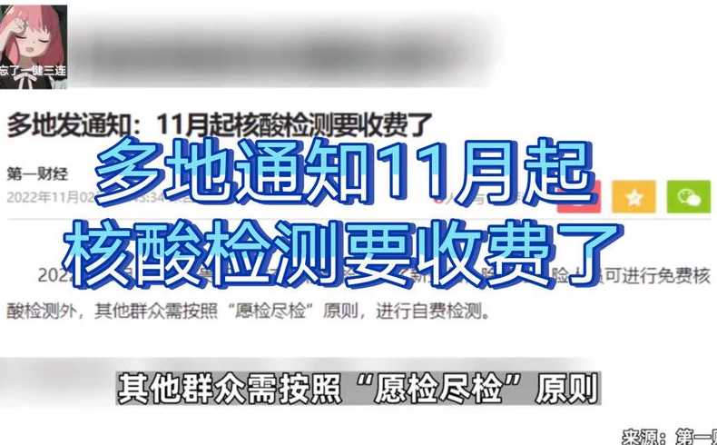 11月起多地核酸检测将收费_11月起多地核酸检测将收费是真的