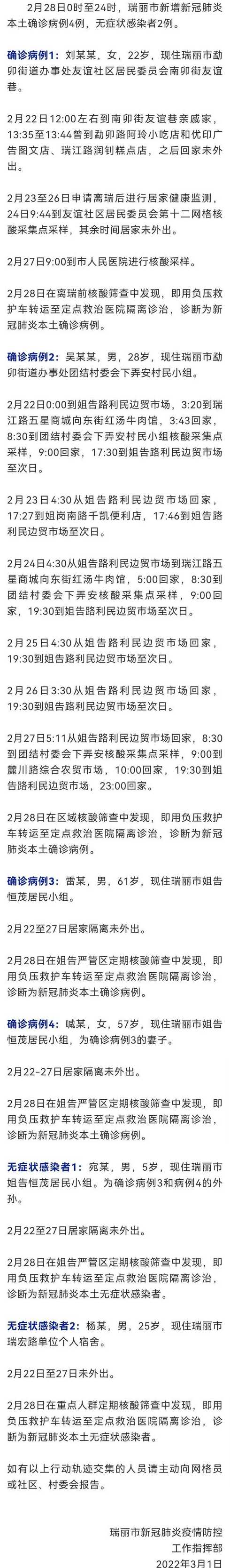 云南新增本土确诊4例【云南新增4例本土确诊轨迹】